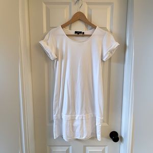 Theory white t-shirt mini dress.